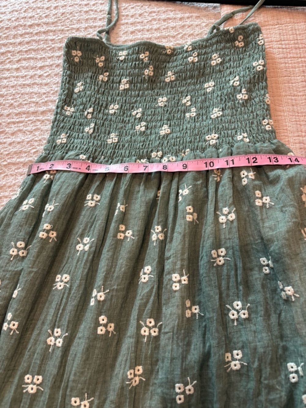 Altar’d State Baylor Embroidered Soft Green Maxi dress size Medium - Picture 13 of 15